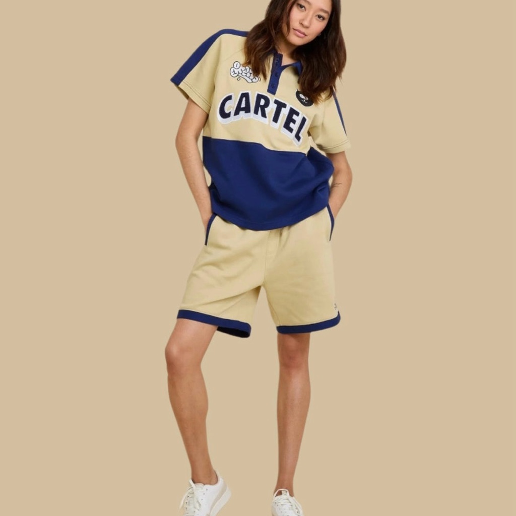 Le Cartel Chatcon Unisex Polo Shirt + Pique Shorts Set Nwt